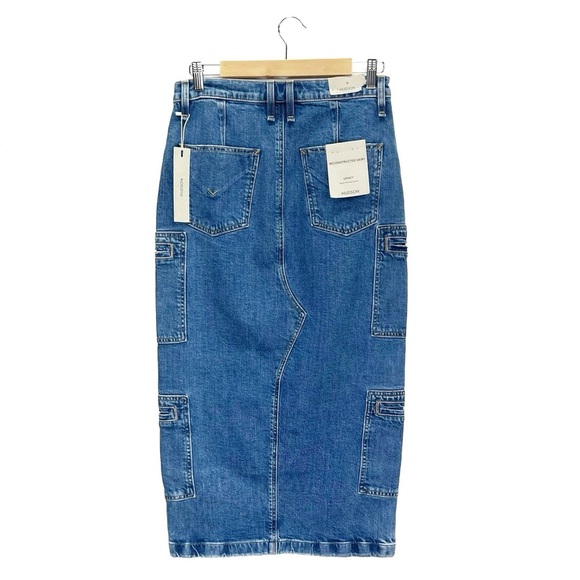 Hudson Reconstructed Skirt Size 28 Cargo Pockets Golden Hour Wash Denim New NWT - Picture 2 of 9